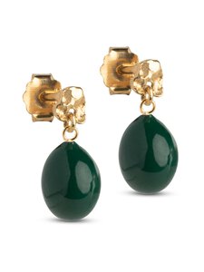 ENAMEL Copenhagen - Poe apzeltīti auskari - PETROL GREEN | Stockmann
