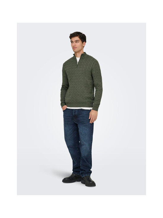 Only & Sons - Kudum OnsLoui Cable Half Zip - CASTOR GRAY DETAIL:MELANGE | Stockmann - photo 3