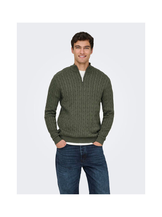 Only & Sons - Kudum OnsLoui Cable Half Zip - CASTOR GRAY DETAIL:MELANGE | Stockmann - photo 5