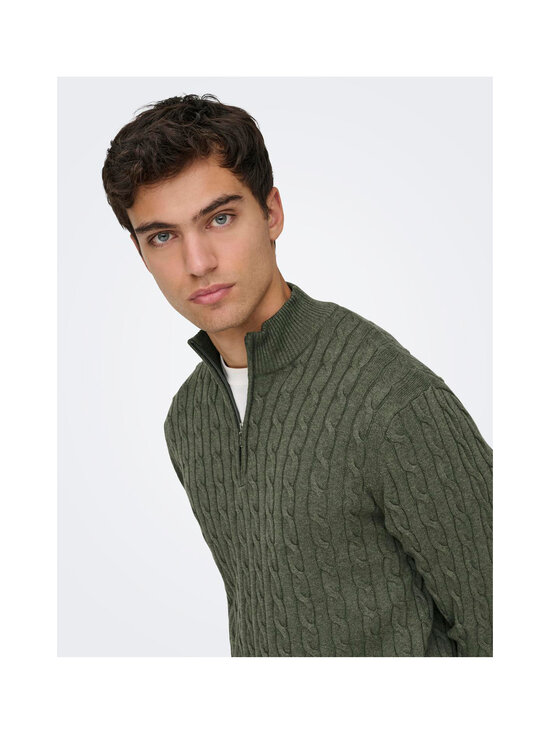 Only & Sons - Kudum OnsLoui Cable Half Zip - CASTOR GRAY DETAIL:MELANGE | Stockmann - photo 7