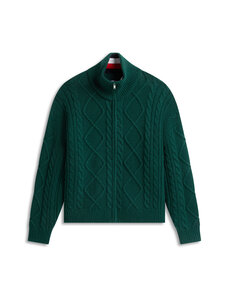 Tommy Jeans - Relaxed Heavy Full Zip -palmikkoneuletakki - MBM VELVET GREEN | Stockmann
