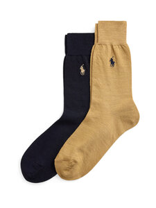 Polo Ralph Lauren - Crew-sukat 2-pack - CAMEL/NAVY | Stockmann