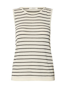 Selected - SlfMoon Striped -neuletoppi - BIRCH STRIPES:BLACK | Stockmann