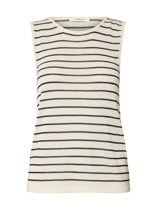 Selected - SlfMoon Striped -neuletoppi - BIRCH STRIPES:BLACK | Stockmann - photo 1