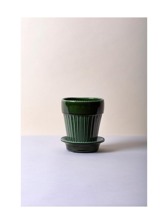 Bergs Potter - Simona- ruukku ja aluslautanen 12 cm - EMERALD GREEN EMERALD GREEN | Stockmann - photo 2