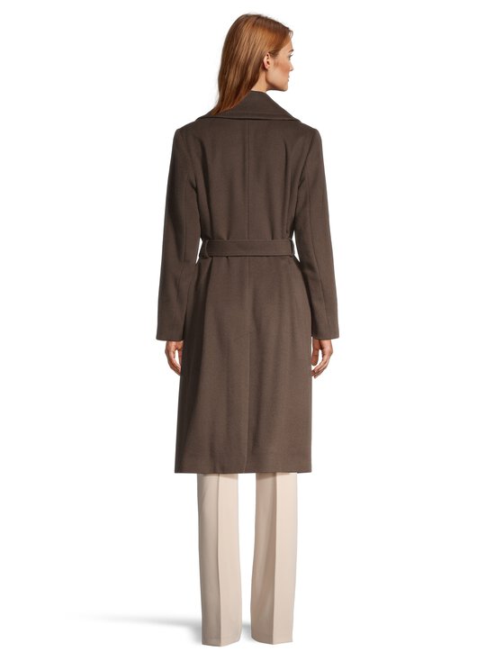 SAND Copenhagen - Clareta Belt Midi -villakangastakki - 294 DARK BROWN | Stockmann - photo 3