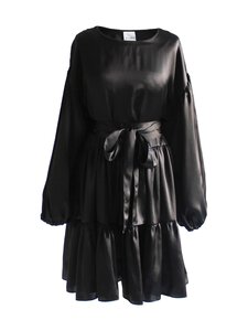 Lili Marleena - Silk Puff Double Ruffle -silkkimekko - BLACK | Stockmann