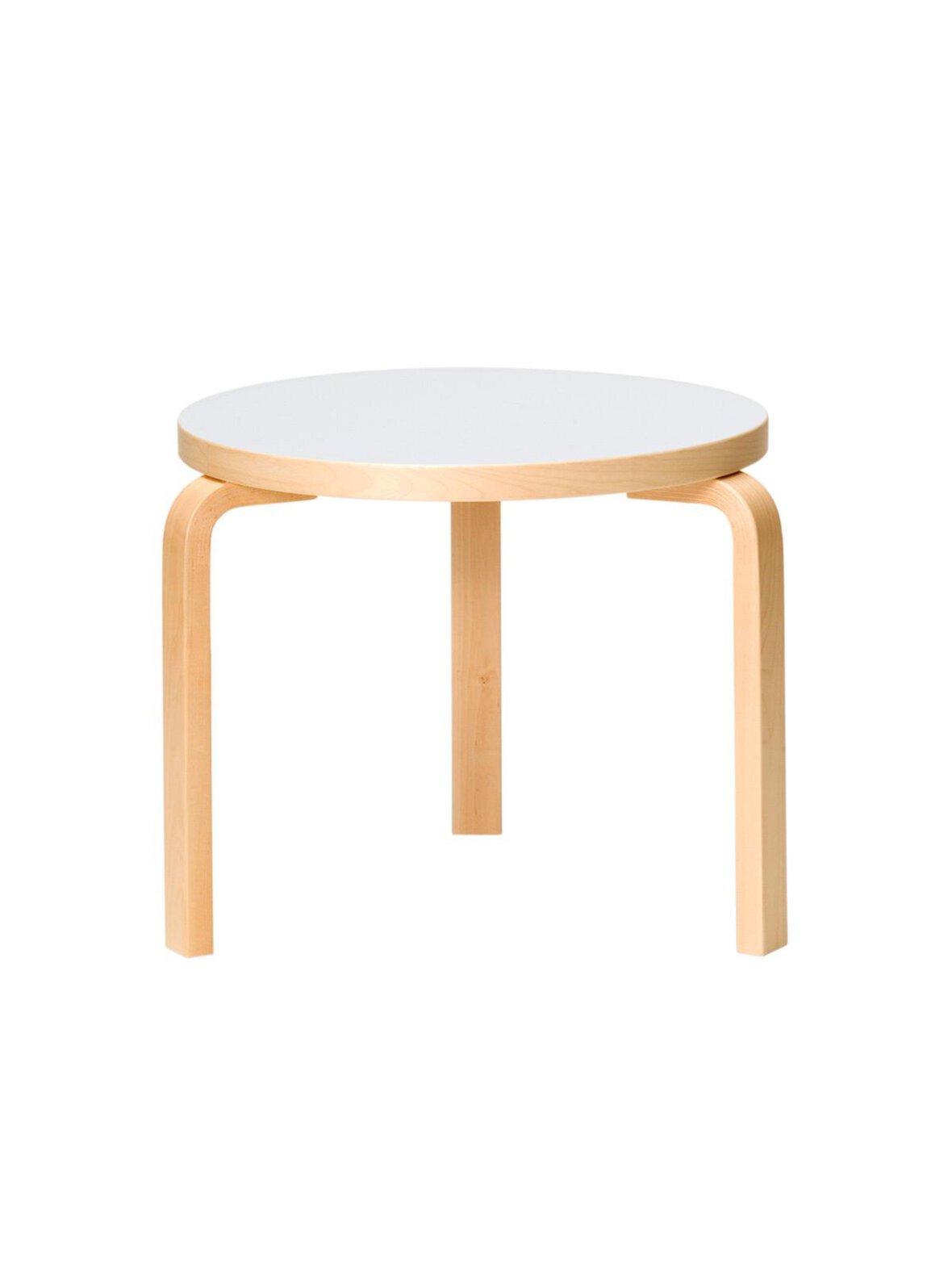 Pöytä 90d koivu/valkoinen ⌀ 48 cm