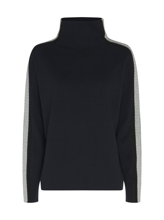 Side Stripe Mock-Nk Sweater -neule