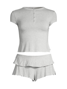 SKIMS - Pidžaama Sleep Fold Over Short - LIGHT HEATHER GREY | Stockmann