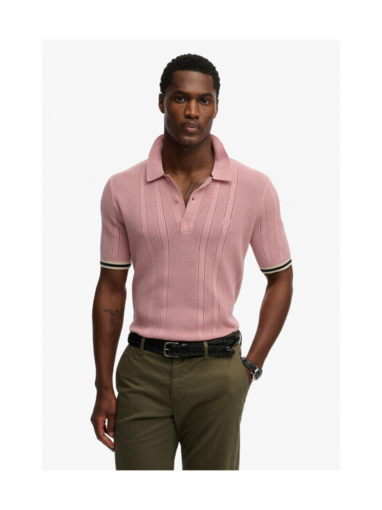 Superdry - Polosärk Knitted Texture - HSU GREY PINK | Stockmann - photo 2