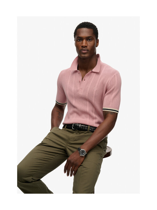 Superdry - Polosärk Knitted Texture - HSU GREY PINK | Stockmann - photo 6
