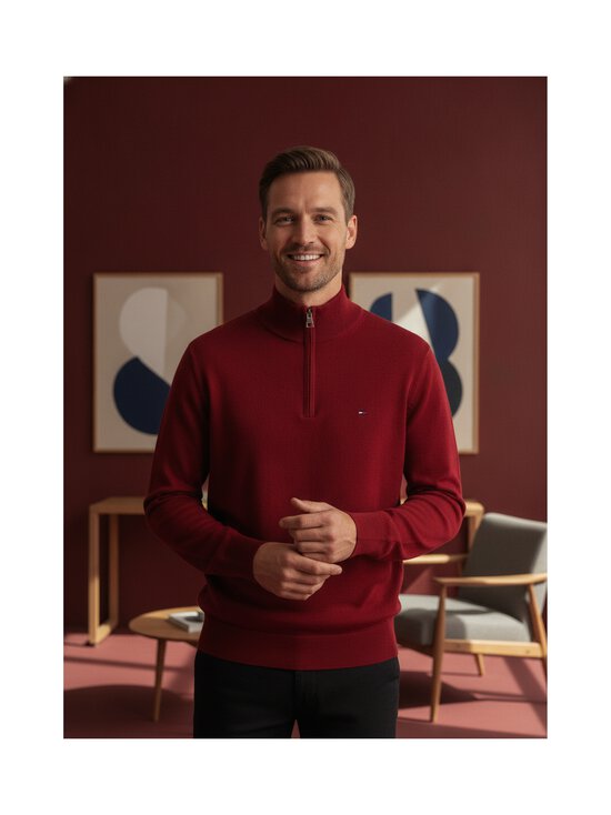 Tommy Hilfiger - Pima Cotton Cashmere Mock Neck -neule - XIT REGATTA RED | Stockmann - photo 6