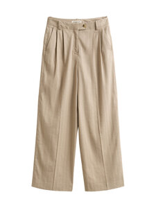 GANT - Liituraidalliset pellavasekoitehousut - 200 OAT BEIGE | Stockmann