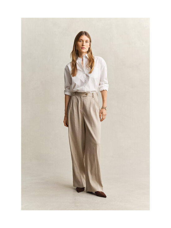 GANT - Liituraidalliset pellavasekoitehousut - 200 OAT BEIGE | Stockmann - photo 2