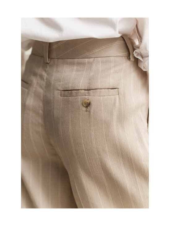 GANT - Liituraidalliset pellavasekoitehousut - 200 OAT BEIGE | Stockmann - photo 4