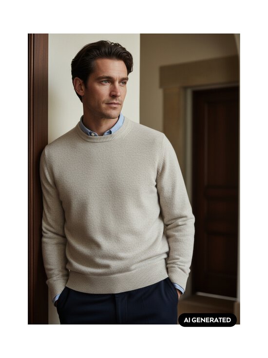 Oscar Jacobson - Rupert Roundneck -neulepaita - 430 SOFT BEIGE | Stockmann - photo 2
