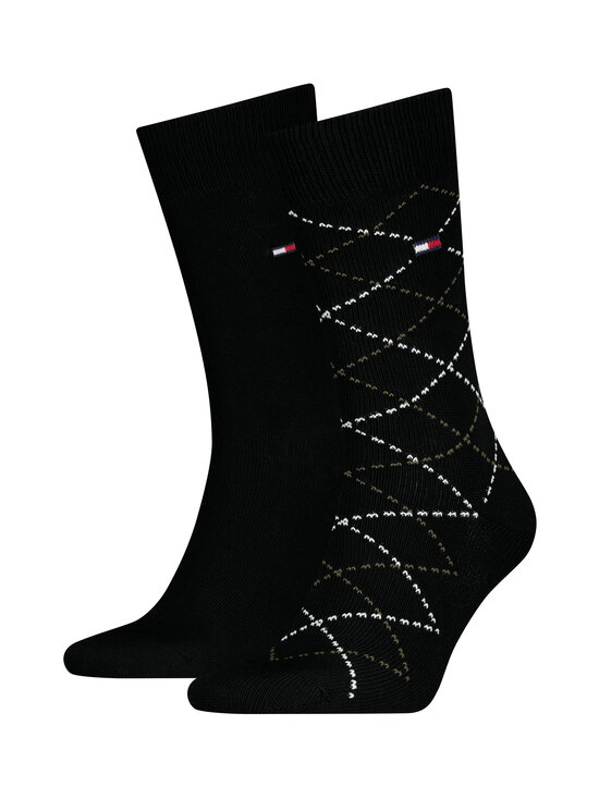 Tommy Hilfiger - Argyle-sukat 2-pack - 004 BLACK | Stockmann - photo 1