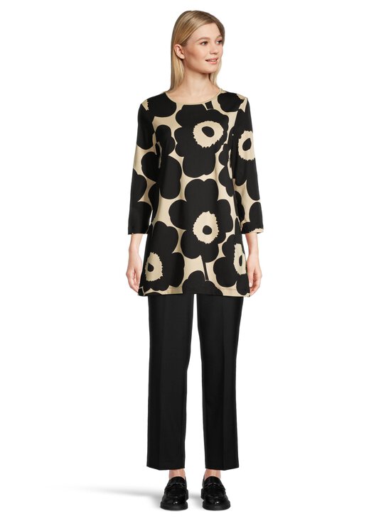 Marimekko - Reliefi Unikko -luomupuuvillatunika - 980 BLACK, BEIGE | Stockmann - photo 2