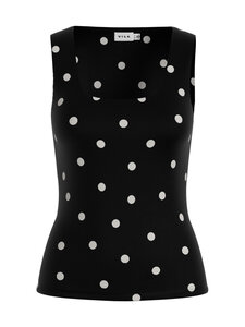 Vila - ViKenza U-Neck -toppi - BLACK AOP:SNOW WHITE DOTS | Stockmann