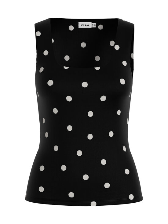Vila - ViKenza U-Neck -toppi - BLACK AOP:SNOW WHITE DOTS | Stockmann - photo 1