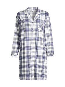 Damella - Cotton Jersey Check -yöpaita - 020 NAVY | Stockmann