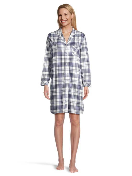 Damella - Cotton Jersey Check -yöpaita - 020 NAVY - photo 2 Damella - Cotton Jersey Check -yöpaita - 020 NAVY | Stockmann - photo 2