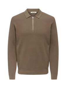 Only & Sons - OnsPhil Half Zip polo džemperis - DESERT TAUPE Only & Sons - OnsPhil Half Zip polo džemperis - DESERT TAUPE | Stockmann