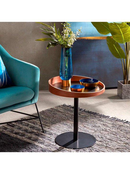 Kave Home - Kaori-sivupöytä pähkinä / musta ⌀ 46 cm - BEIGE | Stockmann - photo 3