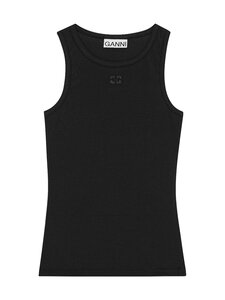 Ganni - Soft Rib Tank -toppi - 099 BLACK | Stockmann