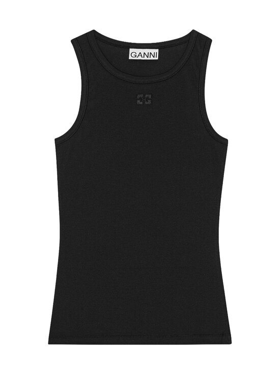 Ganni - Soft Rib Tank -toppi - 099 BLACK | Stockmann - photo 1