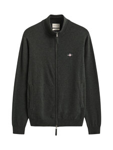 GANT - Superfine Lambswool Zip vilnas jaka - 368 DARK MOSS GREEN | Stockmann