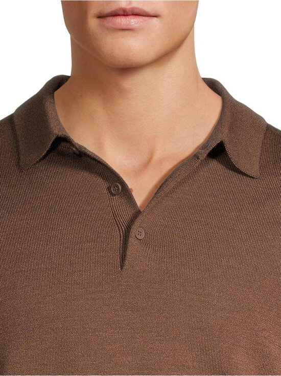 ESSENTIALS by Stockmann - Emmett Polocollar merīnvilnas džemperis - BROWN MEL. 265528 | Stockmann - photo 6