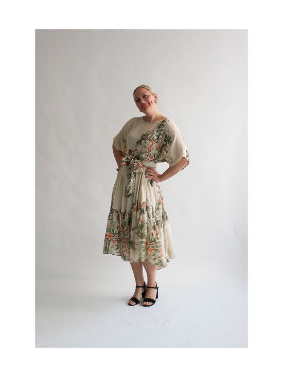 Lili Marleena - Vintage flower double ruffle -pitkä silkkimekko - WHITE | Stockmann - photo 2