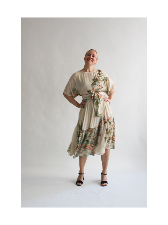 Lili Marleena - Vintage flower double ruffle -pitkä silkkimekko - WHITE | Stockmann - photo 4