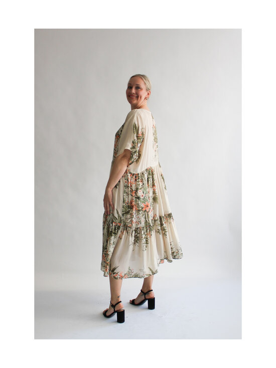 Lili Marleena - Vintage flower double ruffle -pitkä silkkimekko - WHITE | Stockmann - photo 6