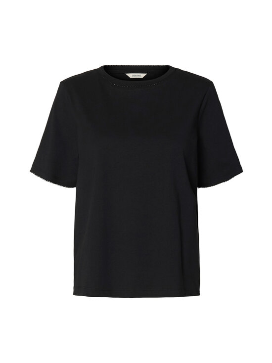 Selected - SlfAssia Detail t-paita - BLACK | Stockmann - photo 1