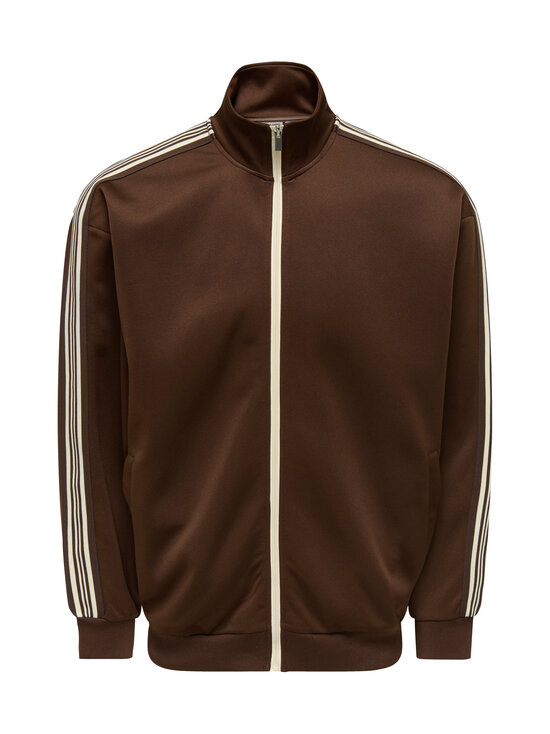 Only & Sons - Kapuutsiga pusa Relax Zip Stripe Track - POTTING SOIL | Stockmann - photo 1