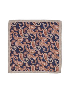 Stockholm Kravatt - Double Medallion Paisley -silkkitaskuliina - 15 NAVY | Stockmann