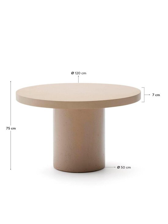 Kave Home - Aiguablava-ruokapöytä beige ⌀ 120 cm - BEIGE | Stockmann - photo 7