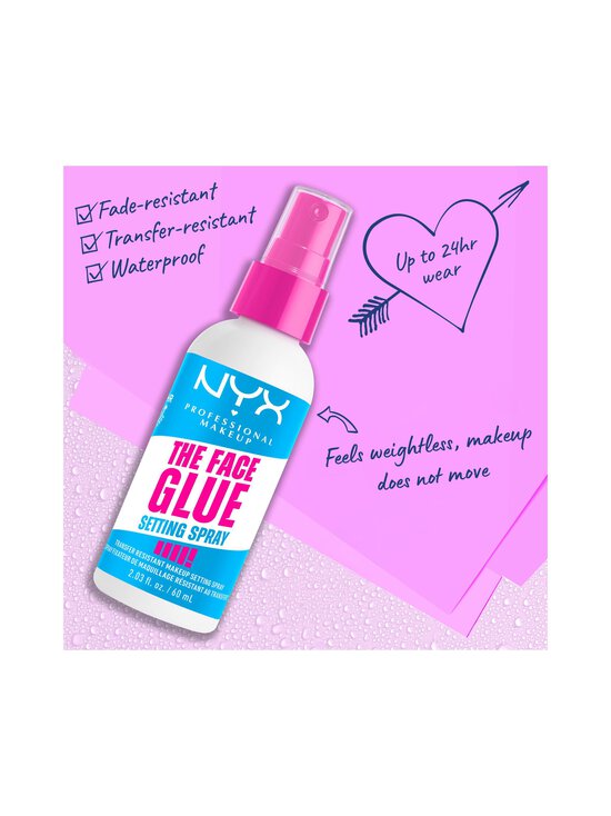 NYX Professional Makeup - Meigikinnitussprei The Face Glue Setting Spray, 60 ml - NOCOL - photo 2 NYX Professional Makeup - Meigikinnitussprei The Face Glue Setting Spray, 60 ml - NOCOL | Stockmann - photo 2