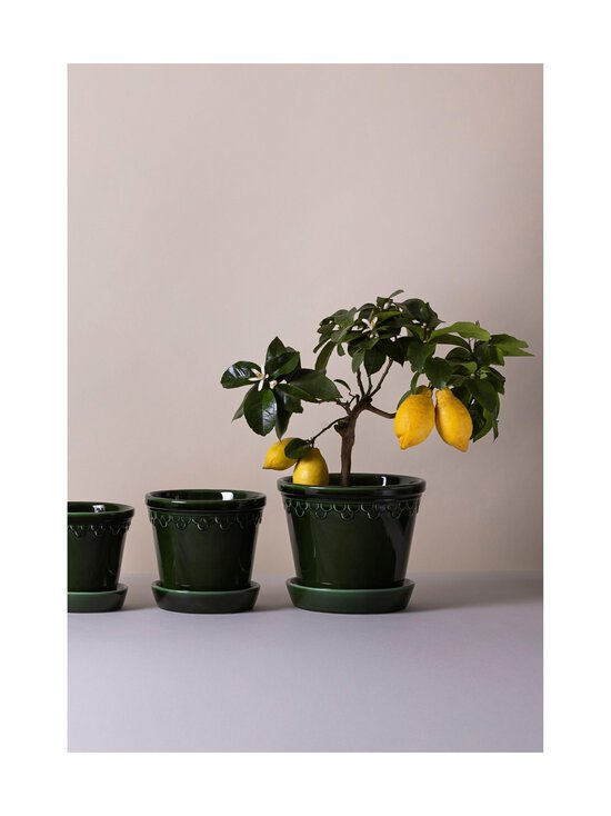 Bergs Potter - Køpenhavner Glazed Emerald Green -ruukku ja aluslautanen 25 cm - EMERALD GREEN EMERALD GREEN | Stockmann - photo 2