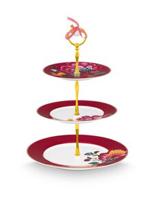 PIP Studio - Blooming Tales Fantasy -3-kerroksinen kakkuvati - DARK RED | Stockmann