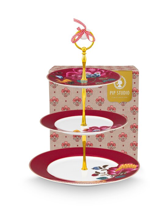 PIP Studio - Blooming Tales Fantasy -3-kerroksinen kakkuvati - DARK RED | Stockmann - photo 2