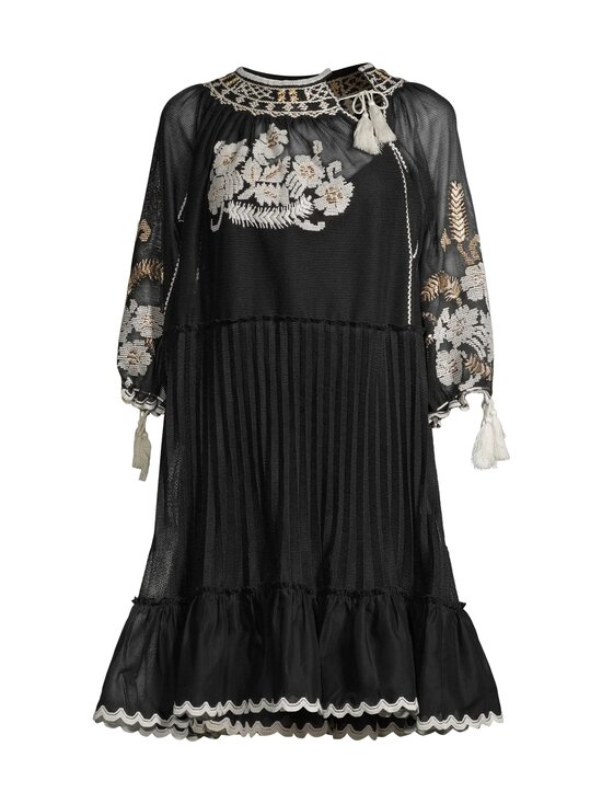 Floral Embroidered Mesh Dress -mekko