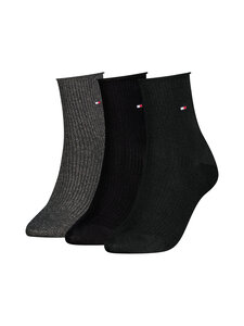 Tommy Hilfiger - Sokid Short Lurex, 3 paari - 001 BLACK | Stockmann