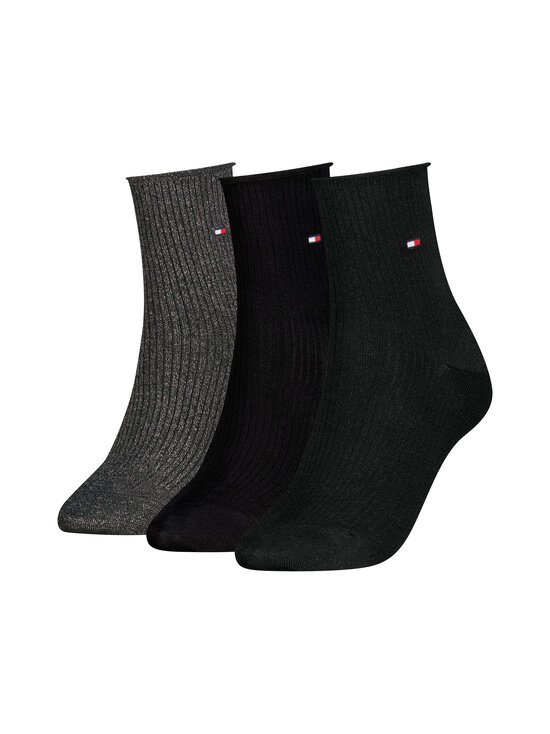 Tommy Hilfiger - Sokid Short Lurex, 3 paari - 001 BLACK | Stockmann - photo 1