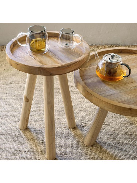 Kave Home - Glenda-sohvapöytä tiikki ⌀ 55 cm - BEIGE | Stockmann - photo 3