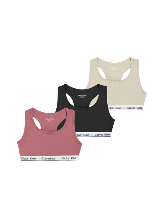 Calvin Klein Kids - Racerback Bralette -alustoppi 3-pack - 0VP BRANDIEDAPRICOT/WHITECAPGRAY/PVHBLK | Stockmann - photo 1