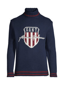 GANT - Graphic Rollneck -neule - 433 EVENING BLUE | Stockmann